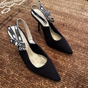 J’Adior Dior Black Slingback Heels